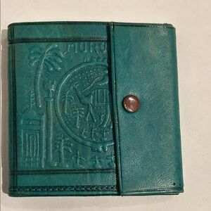 Teal Embossed Leather Wallet